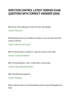 Infection Control Latest Verified Exam Questions With Correct Answers &lpar;2026&rpar;&period;Pdf&NewLine;&NewLine;