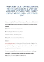 Vati Green Light Comprehensive&NewLine;Practice Questions & Answers&NewLine;&lpar;Verified Answers&rpar; With Expert&NewLine;Explanations &vert; 2026 &ndash; 2027 Update&NewLine;&lpar;Pdf&rpar;