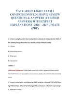 Vati Green Light Exam 2&NewLine;Comprehensive Nursing Review&NewLine;Questions & Answers &lpar;Verified&NewLine;Answers&rpar; With Expert&NewLine;Explanations &vert; 2026 &ndash; 2027 Update&NewLine;&lpar;Pdf&rpar;