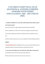Vati Green Light Final Exam&NewLine;Questions & Answers &lpar;Verified&NewLine;Answers&rpar; With Expert&NewLine;Explanations &vert; 2026 &ndash; 2027 Update&NewLine;&lpar;Pdf&rpar;