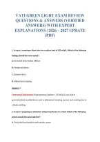 Vati Green Light Exam Bundle Questions With Verified Answers