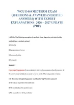Wgu D440 Exam Bundle Questions With Verified Answers