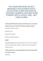 Wgu D440 Strategic Human&NewLine;Resource Management Final&NewLine;Exam Study Guide Questions &&NewLine;Answers &lpar;Verified Answers&rpar; With&NewLine;Expert Explanations &vert; 2026 &ndash; 2027&NewLine;Update &lpar;Pdf&rpar;