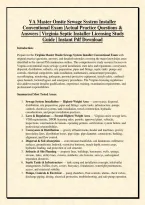 VA Master Onsite Sewage System Installer &NewLine;Conventional Exam &vert;Actual Practice Questions & &NewLine;Answers &vert; Virginia Septic Installer Licensing Study &NewLine;Guide &vert; Instant Pdf Download &NewLine;