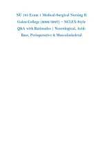 NU 185 Exam 1 Medical-Surgical Nursing II &NewLine;Galen College &lpar;2026&sol;2027&rpar; &ndash; NCLEX-Style &NewLine;Q&A with Rationales &vert; Neurological&comma; Acid&NewLine;Base&comma; Perioperative & Musculoskeletal