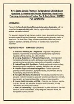 Nova Scotia Canada Pharmacy Jurisprudence Ultimate Exam &NewLine;Questions & Answers with Detailed Rationales &vert; Nova Scotia &NewLine;Pharmacy Jurisprudence Practice Test & Study Guide &vert; INSTANT &NewLine;PDF DOWNLOAD &NewLine;