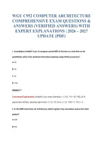 Wgu C952 Computer Architecture&NewLine;Comprehensive Exam Questions &&NewLine;Answers &lpar;Verified Answers&rpar; With&NewLine;Expert Explanations &vert; 2026 &ndash; 2027&NewLine;Update &lpar;Pdf&rpar;