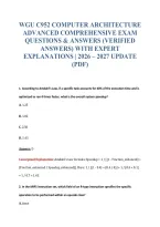 Wgu C952 Computer Architecture&NewLine;Advanced Comprehensive Exam&NewLine;Questions & Answers &lpar;Verified&NewLine;Answers&rpar; With Expert&NewLine;Explanations &vert; 2026 &ndash; 2027 Update&NewLine;&lpar;Pdf&rpar;