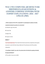Wgu C952 Computer Architecture&NewLine;Midterm Exam Questions &&NewLine;Answers &lpar;Verified Answers&rpar; With&NewLine;Expert Explanations &vert; 2026 &ndash; 2027&NewLine;Update &lpar;Pdf&rpar;