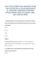 Wgu C952 Computer Architecture&NewLine;Advanced Final Exam Questions&NewLine;& Answers &lpar;Verified Answers&rpar;&NewLine;With Expert Explanations &vert; 2026 &ndash;&NewLine;2027 Update &lpar;Pdf&rpar;