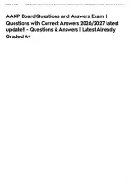 AANP Board Questions and Answers Exam &vert; Questions with Correct Answers 2026&sol;2027 latest update&excl;&excl; - Questions & Answers &vert; Latest Already Graded A&plus;&NewLine;