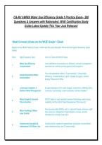 CA-NV AWWA Water Use Efficiency Grade 1 Practice Exam&ndash; 260 &NewLine;Questions & Answers with Rationales &vert; WUE Certification Study &NewLine;Guide Latest Update This Year-Just Released
