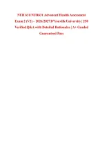 NUR 631&sol;NUR631 Advanced Health Assessment &NewLine;Exam 2 &lpar;V2&rpar; &ndash; 2026&sol;2027 D&rsquo;Youville University &vert; 250 &NewLine;Verified Q&A with Detailed Rationales &vert; A&plus; Graded &NewLine;Guaranteed Pass 