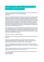 ATI Capstone Adult MS assessment 2 Questions and Answers