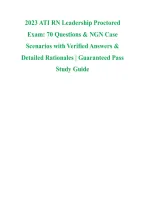 2023 ATI RN Leadership Proctored &NewLine;Exam&colon; 70 Questions & NGN Case &NewLine;Scenarios with Verified Answers & &NewLine;Detailed Rationales &vert; Guaranteed Pass &NewLine;Study Guide