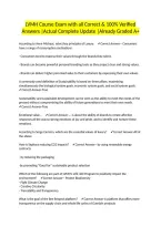 LVMH Course Exam with all Correct & 100&percnt; Verified Answers &vert;Actual Complete Update &vert;Already Graded A&plus;