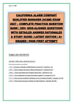 California Alarm Company Qualified Manager &lpar;Acqm&rpar; Exam 2027 &ndash; Complete Practice Question Bank &vert; 250&plus; Bsis-Aligned Questions With Detailed Answer Rationales & Study Guide &vert; Latest Edition &vert; A&plus; Graded &vert; Pass First Attempt
