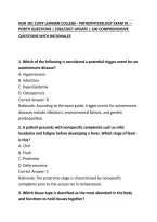 Nur 301 Cuny Lehman College - Pathophysiology Exam &num;1 &ndash; Porth Questions &vert; 2026&sol;2027 Update &vert; 100 Comprehensive Questions With Rationales