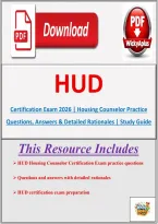 HUD Certification Exam 2026 &vert; Housing Counselor Practice Questions&comma; Answers & Detailed Rationales &vert; Study Guide