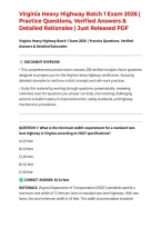 Virginia Heavy Highway Batch 1 Exam 2026 &vert; Practice Questions&comma; Verified Answers & Detailed Rationales &vert; Just Released PDF