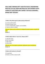 Wgu D488 Cybersecurity Architecture & Engineering &NewLine;Practice Actual Exam And Practice Tests Newest With &NewLine;Complete Questions And Correct Detailed Answers&vert; &NewLine;Brand New Version&excl;