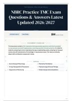 NBRC Practice TMC Exam Questions & Answers Latest Updated 2026&sol;2027