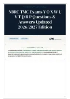NBRC TMC Exams Y O X W U V T Q R P Questions & Answers Updated 2026&sol;2027 Edition
