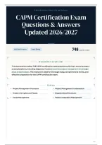 CAPM Certification Exam Questions & Answers Updated 2026&sol;2027