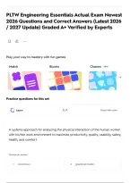 PLTW Engineering Essentials Actual Exam Newest 2026 Questions and Correct Answers &lpar;Latest 2026 &sol; 2027 Update&rpar; Graded A&plus; Verified by Experts