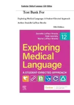 Test Bank For Exploring Medical Language 12th Edition by Myrna LaFleur Brooks &lpar; All Chapters Covered&rpar; Latest Edition 2026
