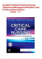 Test Bank for Critical Care Nursing&colon; Diagnosis and Management 9th Edition by Urden &ndash; Questions & Answers