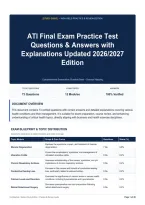 ATI Final Exam Practice Test Questions & Answers with Explanations Updated 2026&sol;2027 Edition