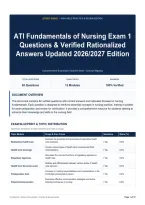 ATI Fundamentals of Nursing Exam 1 Questions & Verified Rationalized Answers Updated 2026&sol;2027 Edition
