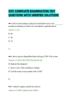 Dot Complete Examination Test Questions With Verified Solutions