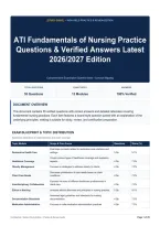 ATI Fundamentals of Nursing Practice Questions & Verified Answers Latest 2026&sol;2027 Edition