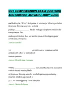 Dot Comprehensive Exam Questions&NewLine;And Correct Answers Study Guide&NewLine;