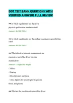 Dot Test Bank Questions With&NewLine;Verified Answers Full Review