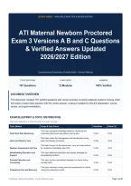 ATI Maternal Newborn Proctored Exam 3 Versions A B and C Questions & Verified Answers Updated 2026&sol;2027 Edition