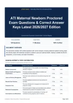 ATI Maternal Newborn Proctored Exam Questions & Correct Answer Keys Latest 2026&sol;2027 Edition