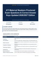 ATI Maternal Newborn Proctored Exam Questions & Correct Answer Keys Updated 2026&sol;2027 Edition