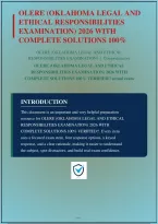 Olere Oklahoma Legal And Ethical Responsibilities Examination 2026 With Complete Solutions And Rationales Q&A&vert; Instant Download