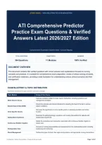 ATI Comprehensive Predictor Practice Exam Questions & Verified Answers Latest 2026&sol;2027 Edition
