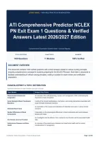 ATI Comprehensive Predictor NCLEX PN Exit Exam 1 Questions & Verified Answers Latest 2026&sol;2027 Edition