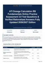 ATI Dosage Calculation RN Fundamentals Online Practice Assessment 3&period;0 Test Questions & Verified Rationalized Answers Fully Updated 2026&sol;2027 Edition