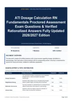 ATI Dosage Calculation RN Fundamentals Proctored Assessment Exam Questions & Verified Rationalized Answers Fully Updated 2026&sol;2027 Edition