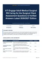 ATI Engage Adult Medical Surgical RN Caring for the Surgical Client Assessment Questions & Verified Answers Latest 2026&sol;2027 Edition