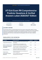 ATI Exit Exam RN Comprehensive Predictor Questions & Verified Answers Latest 2026&sol;2027 Edition