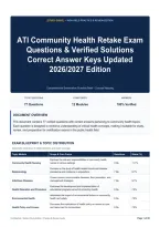 ATI Community Health Retake Exam Questions & Verified Solutions Correct Answer Keys Updated 2026&sol;2027 Edition