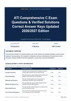 ATI Comprehensive C Exam Questions & Verified Solutions Correct Answer Keys Updated 2026&sol;2027 Edition