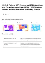 NRCME Training DOT Exam Actual 2026 Questions and Correct Answers &lpar;Latest 2026 &sol; 2027 Update&rpar; Graded A&plus; 100&percnt; Guarantee Verified by Experts